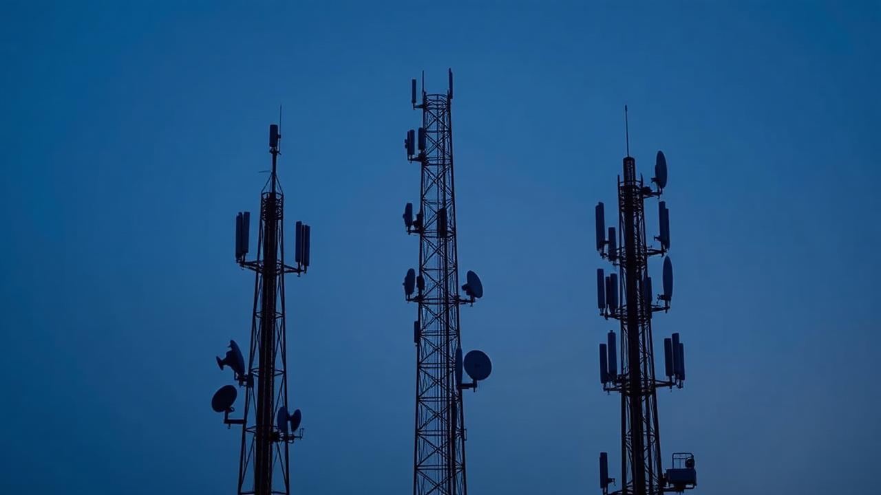 Telecom towers and antennas across India